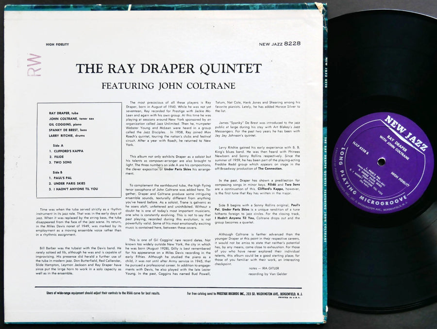 RAY DRAPER Quintet JOHN COLTRANE LP NEW JAZZ NJLP 8228 US 1963 RVG MONO VG+