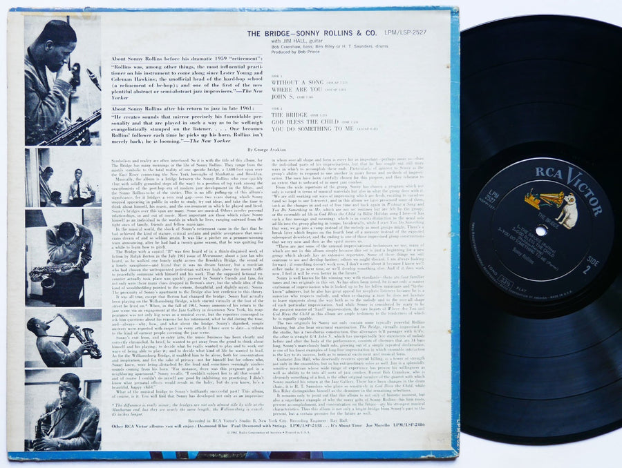 SONNY ROLLINS The Bridge LP RCA VICTOR LPM 2527 US 1962 DG MONO JAZZ Jim Hall