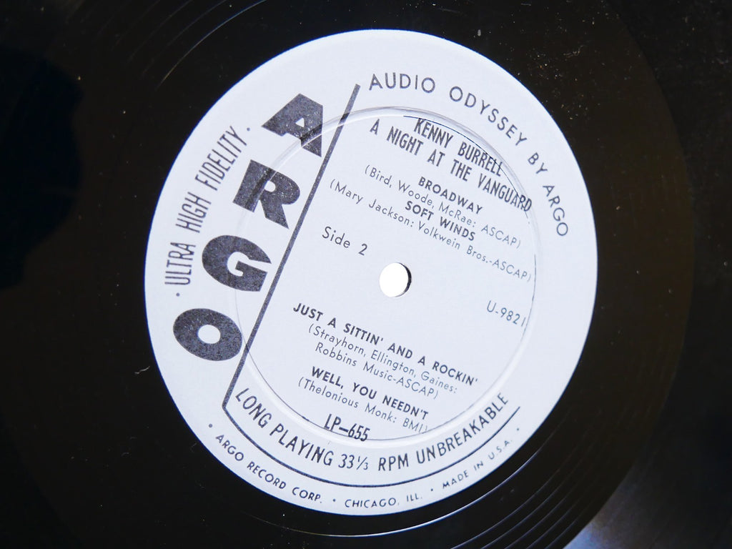 KENNY BURRELL A Night At The Vanguard LP ARGO LP 655 US 1960 DG MONO Roy Haynes