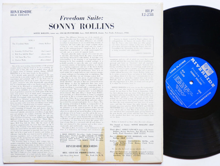SONNY ROLLINS Freedom Suite LP RIVERSIDE RLP 12-258 US 1962 MONO JAZZ Max Roach
