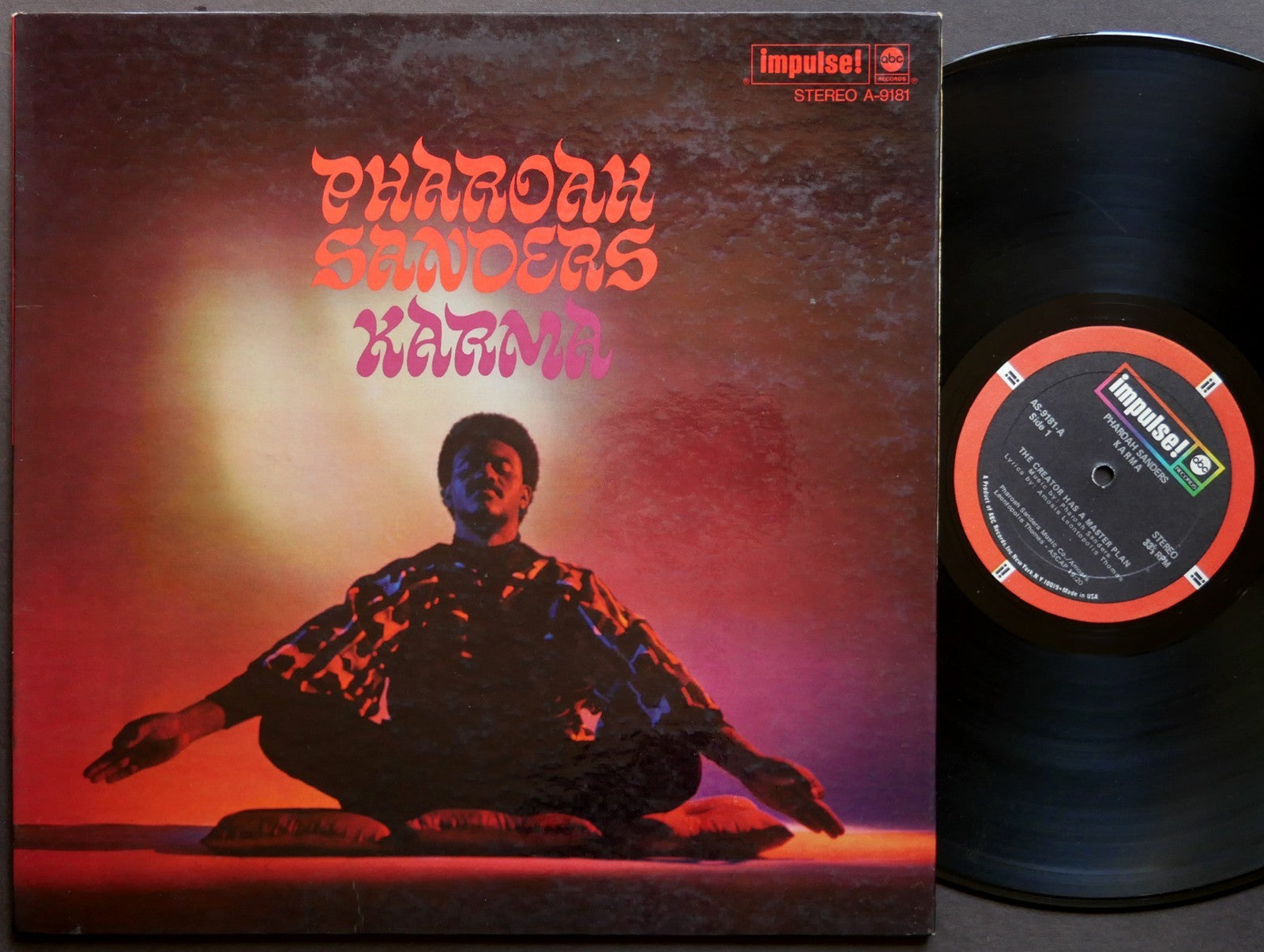 PHAROAH SANDERS Karma LP IMPULSE! AS-9181 US 1970 Lonnie Liston Smith JAZZ VG+