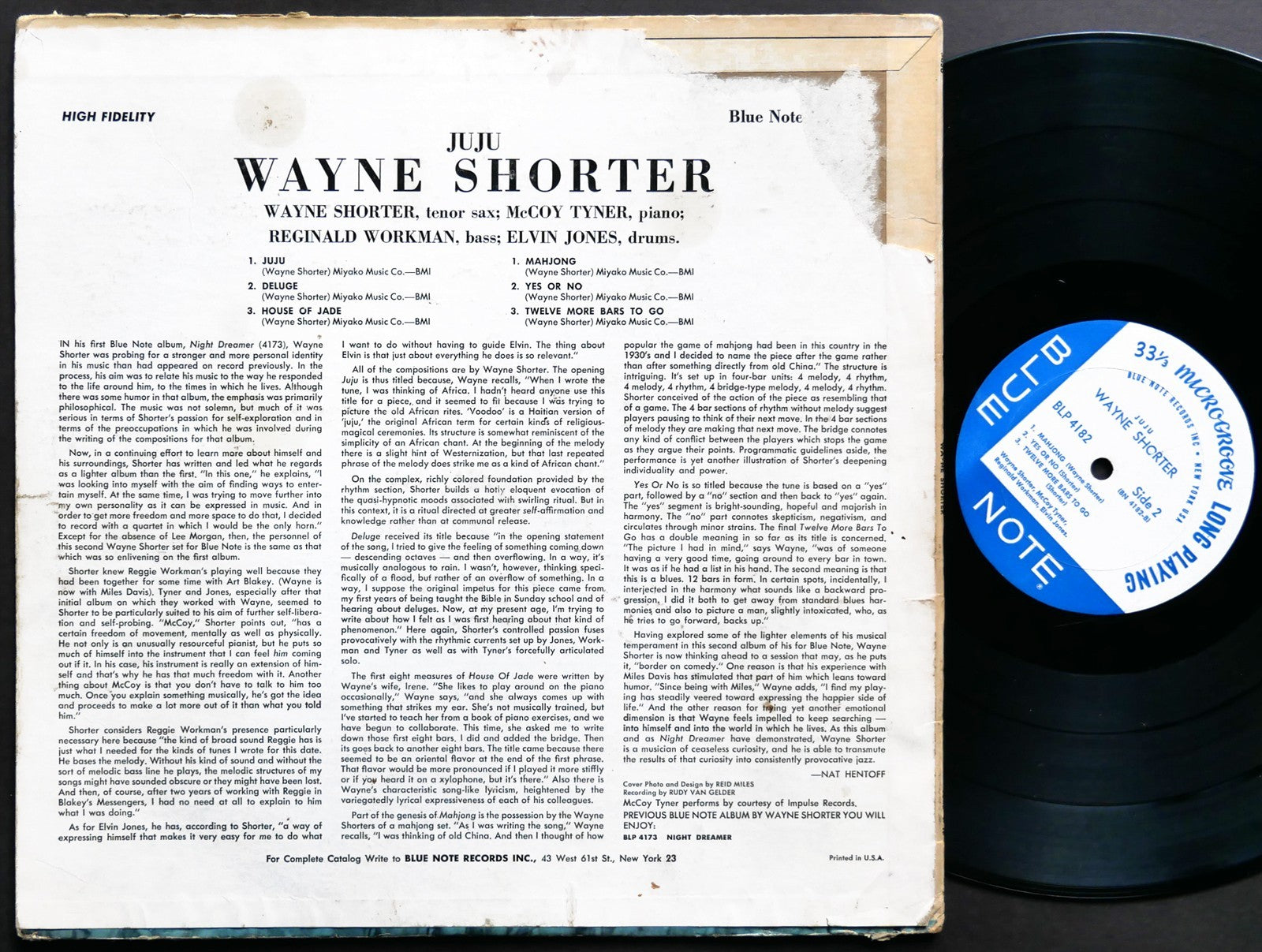 WAYNE SHORTER Juju LP BLUE NOTE 4182 US 1965 NY EAR MONO McCoy Tyner Elvin Jones