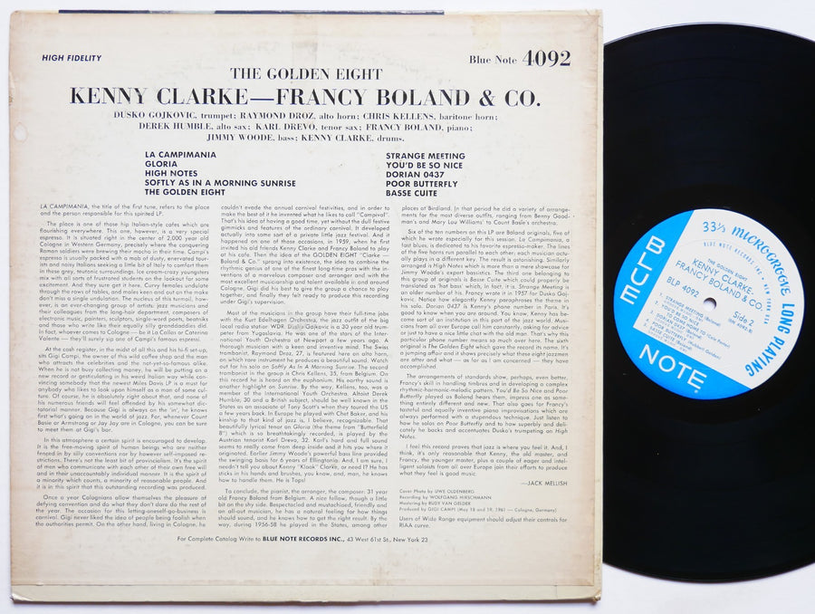 KENNY CLARKE FRANCY BOLAND The Golden 8 LP BLUE NOTE 4092 US 1961 NY EAR MONO