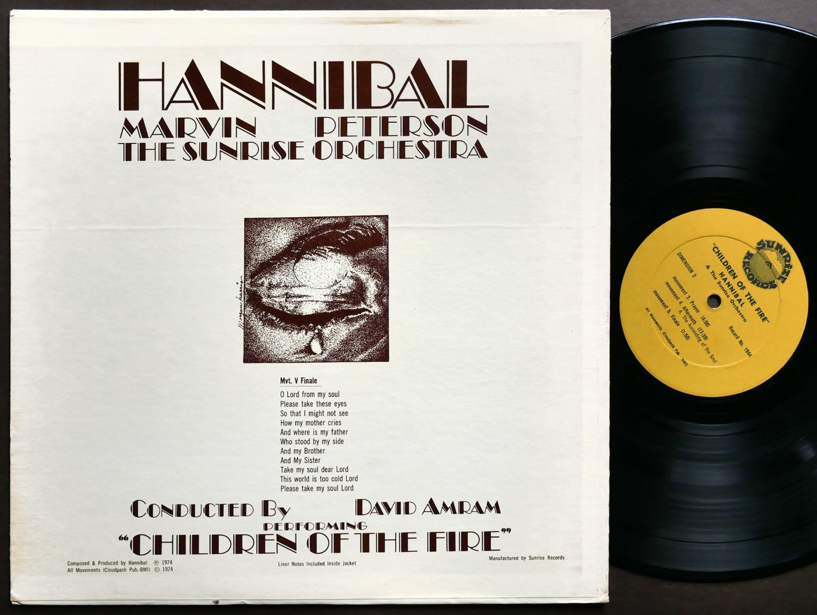 HANNIBAL MARVIN PETERSON Children Of The Fire LP SUNRISE RECORDS 1944 US 1974 NM