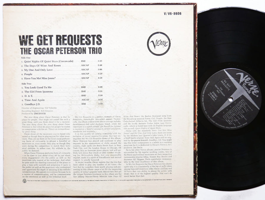 OSCAR PETERSON TRIO We Get Requests LP VERVE RECORDS V6-8606 US 1965 JAZZ