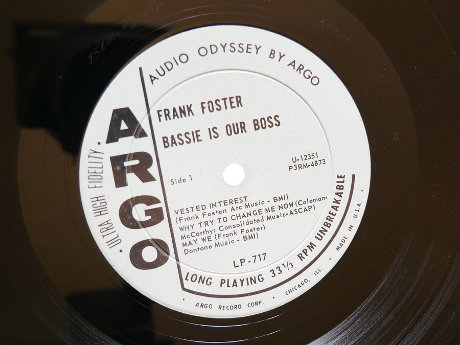 FRANK FOSTER Basie Is Our Boss LP ARGO LP-717 US 1963 DG MONO JAZZ John Young