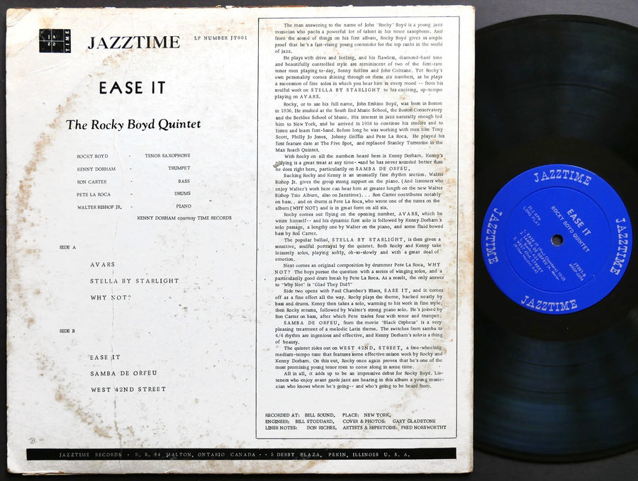 ROCKY BOYD QUINTET Ease It LP JAZZTIME JT001 US 1961 Kenny Dorham Pete La Roca