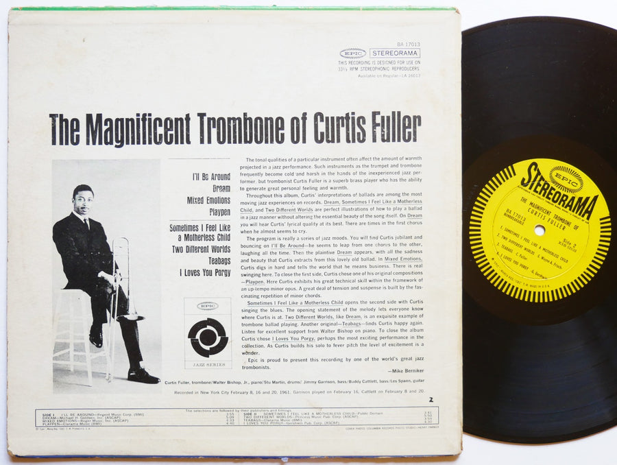 CURTIS FULLER The Magnificent Trombone Of LP EPIC LA 16013 DG Walter Bishop, Jr.