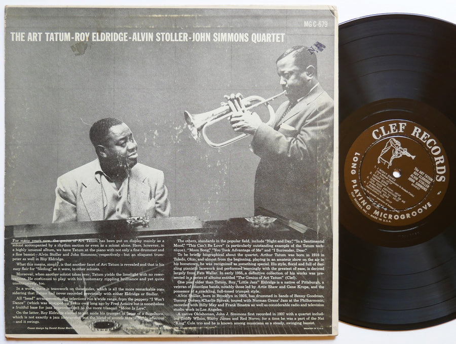 ART TATUM ROY ELDRIDGE ALVIN STOLLER JOHN SIMMONS LP CLEF MGC 679 US '55 DG MONO