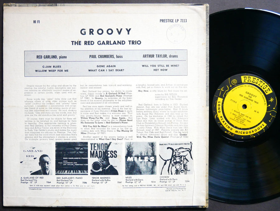 RED GARLAND TRIO Groovy LP PRESTIGE PRLP 7113 US 1958 DG MONO Paul Chambers VG+