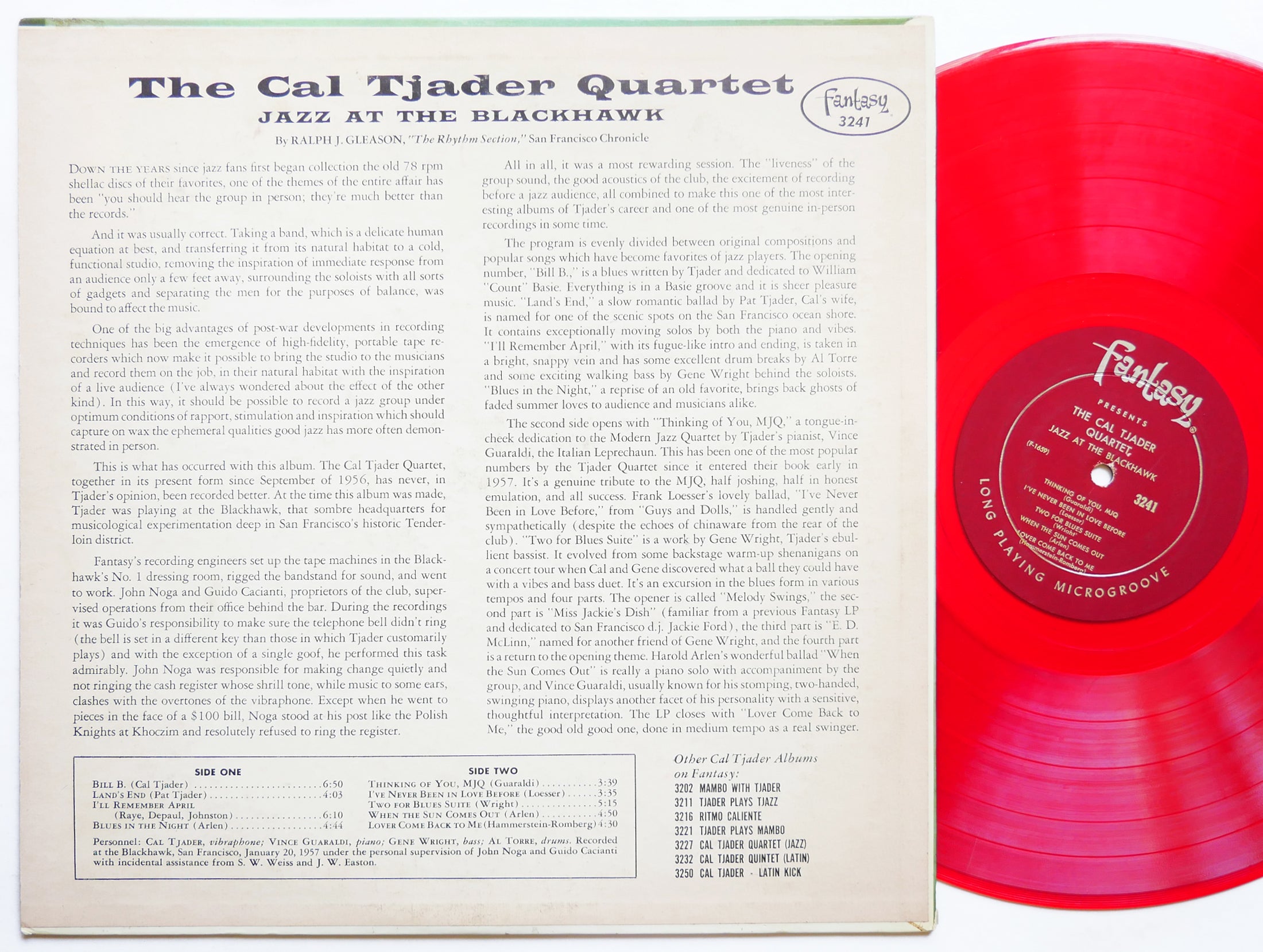 CAL TJADER QUARTET Jazz At The Blackhawk LP FANTASY 3241 US 1957 Vince Guaraldi