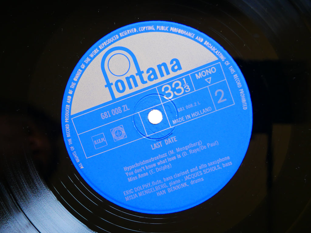 ERIC DOLPHY Last Date LP FONTANA 681 008 ZL NETHERLANDS 1965 MONO JAZZ CLEAN