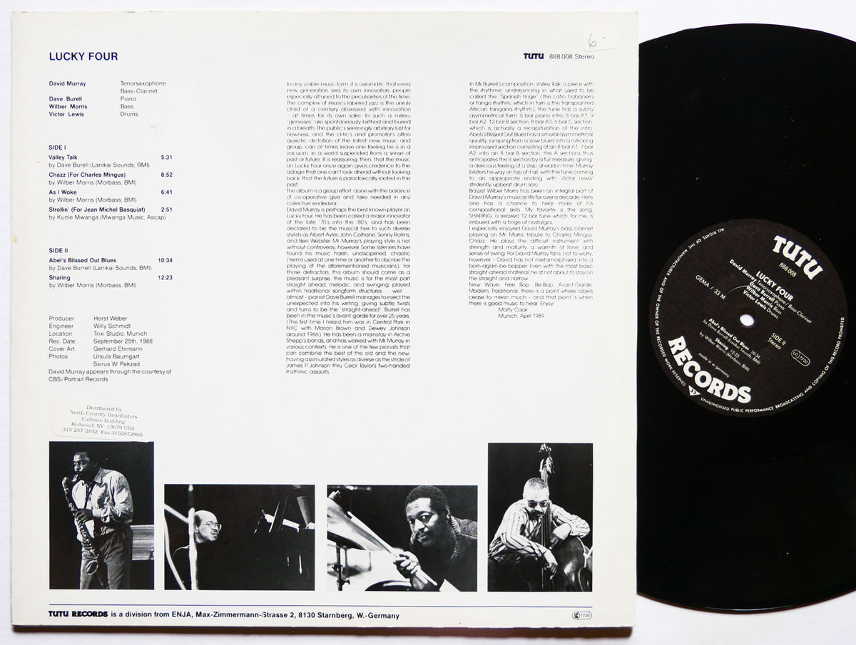 DAVID MURRAY DAVE BURRELL Lucky Four LP TUTU RECORDS TUTU 888 008 GERMANY 1989