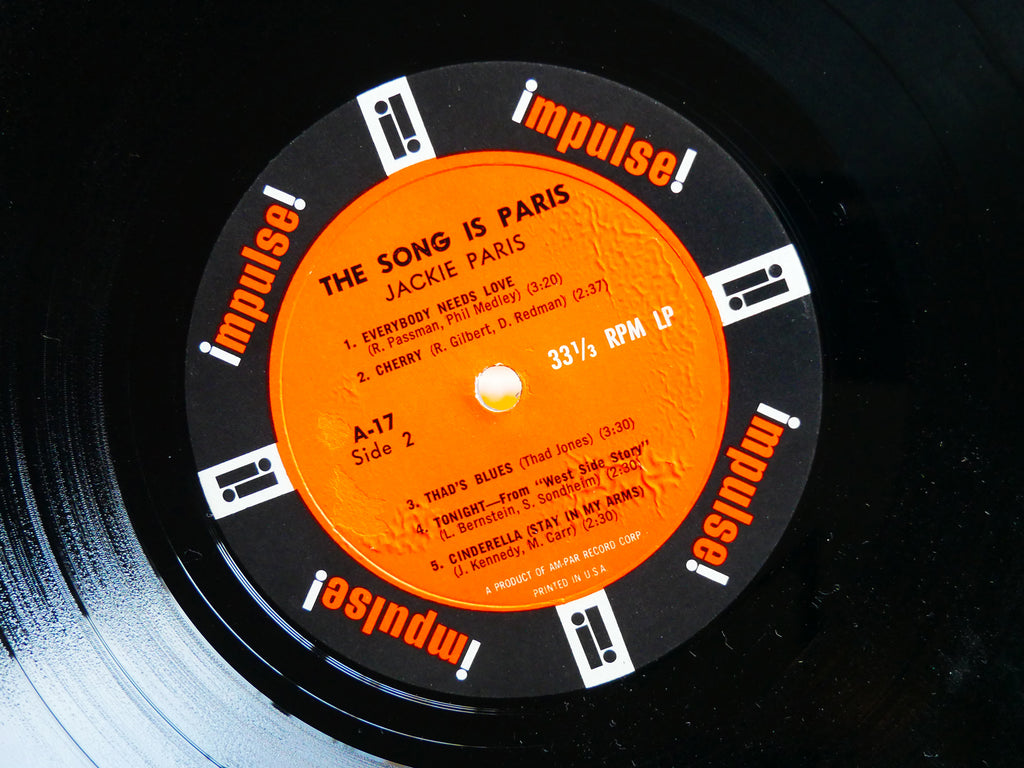 JACKIE PARIS The Song Is Paris LP IMPULSE A-17 RVG MONO Hank Jones Roy Haynes