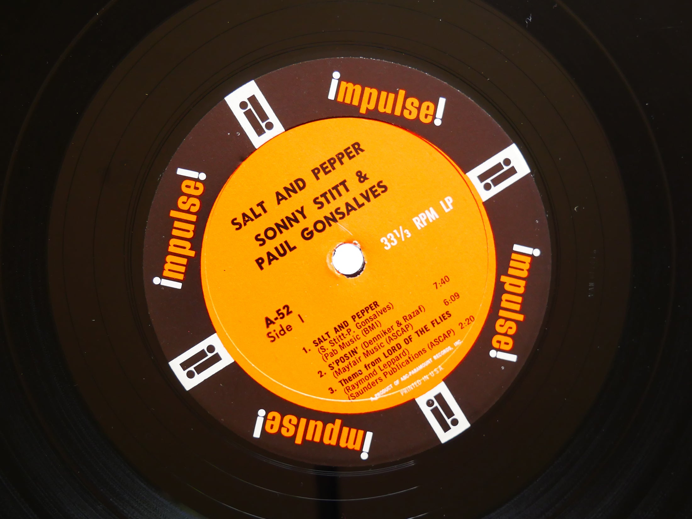 SONNY STITT PAUL GONSALVES Salt And Pepper LP IMPULSE! A-52 RVG MONO Hank Jones