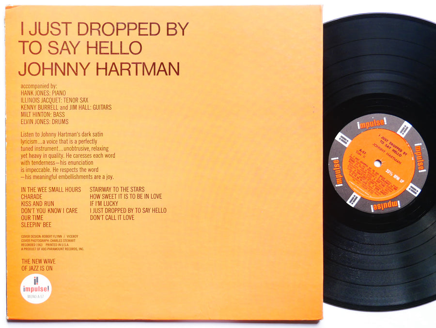 JOHNNY HARTMAN I Just Dropped By To Say Hello LP IMPULSEA-57 MONO Elvin Jones