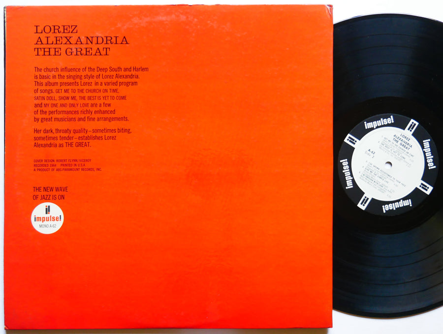 LOREZ ALEXANDRIA Alexandria The Great LP IMPULSE! A-62 US 1964 MONO Wynton Kelly
