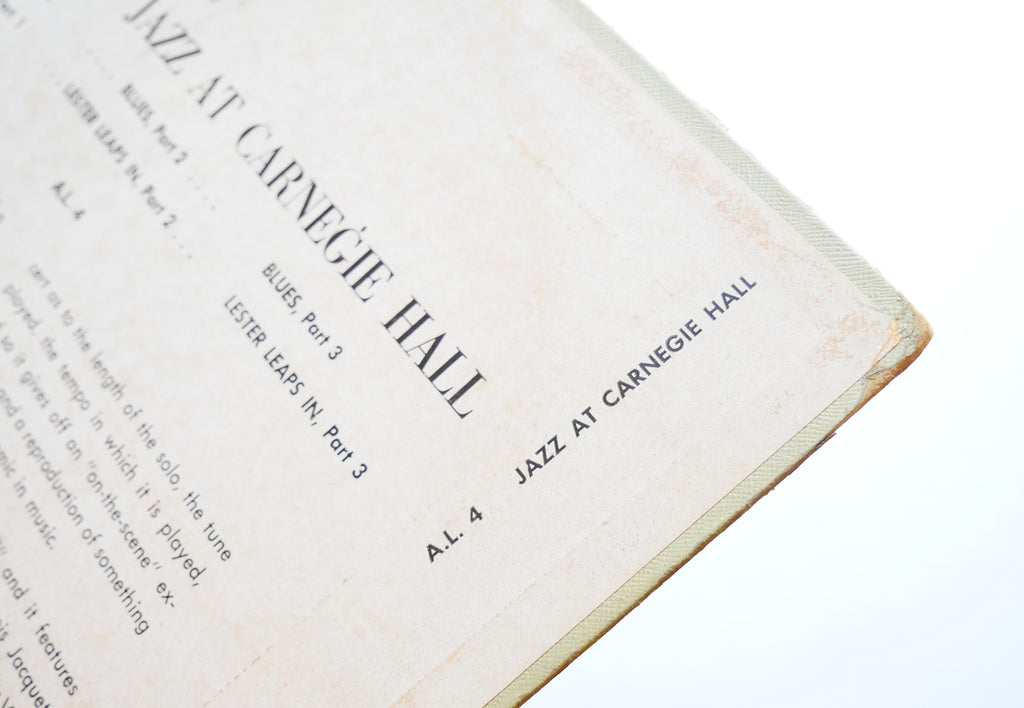 ILLINOIS JACQUET LEE YOUNG Jazz At Carnegie Hall Vol 1 LP ARCO AL 4 DG MONO 10"