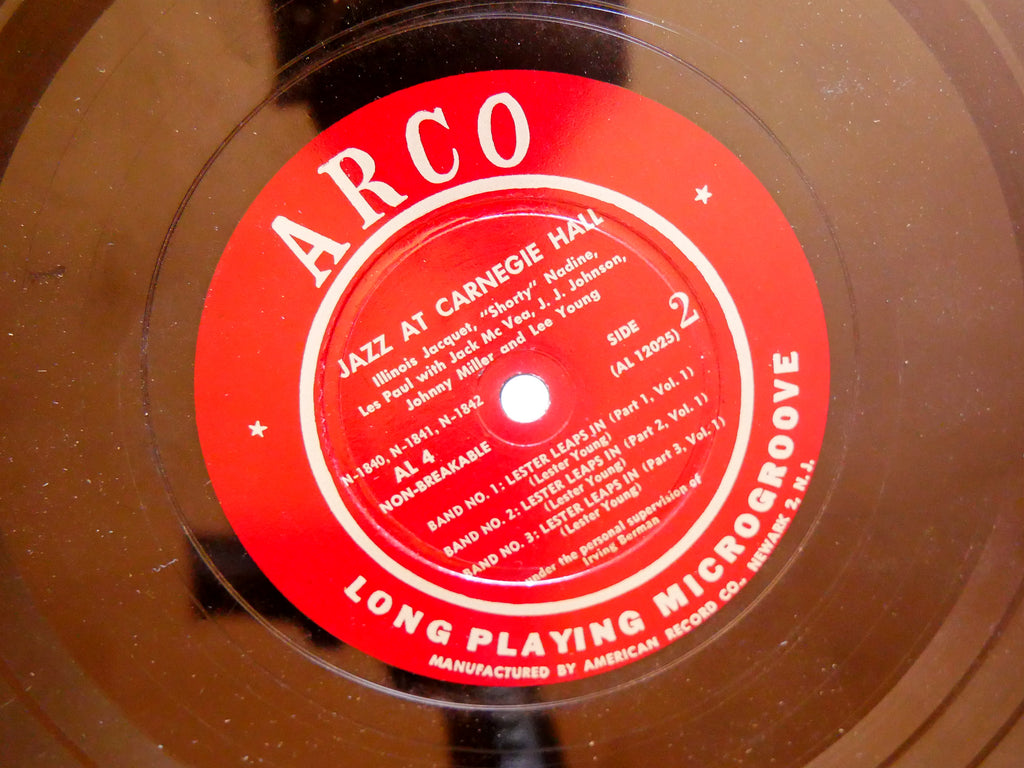 ILLINOIS JACQUET LEE YOUNG Jazz At Carnegie Hall Vol 1 LP ARCO AL 4 DG MONO 10"