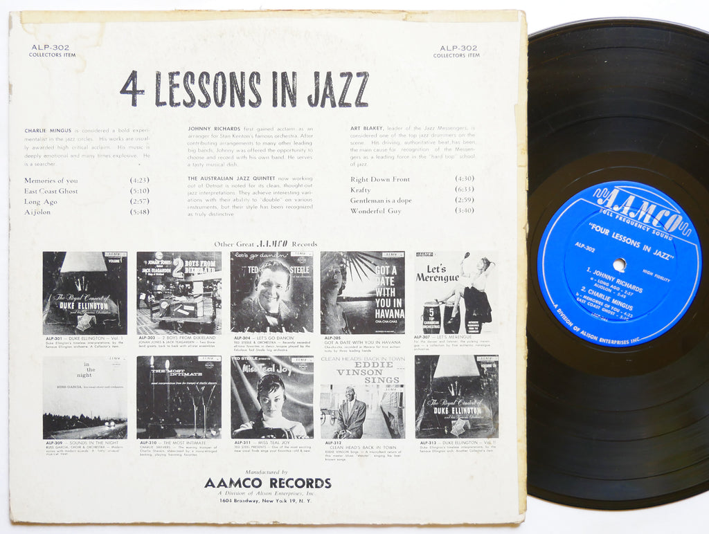 ART BLAKEY CHARLIE MINGUS 4 Lessons In Jazz LP AAMCO ALP 302 US 1958 DG MONO
