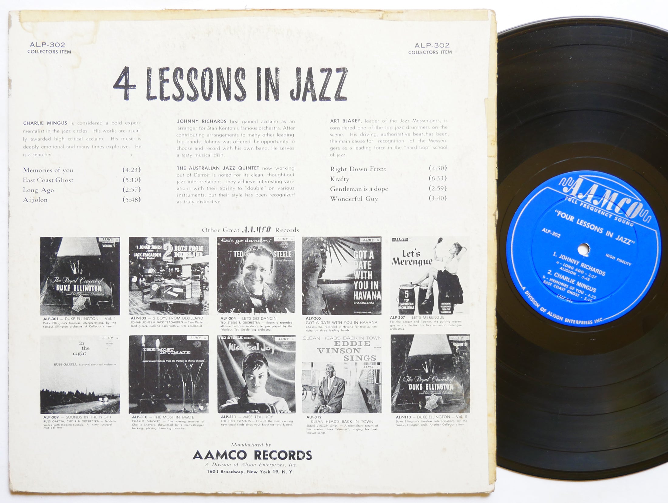 ART BLAKEY CHARLIE MINGUS 4 Lessons In Jazz LP AAMCO ALP 302 US 1958 DG MONO