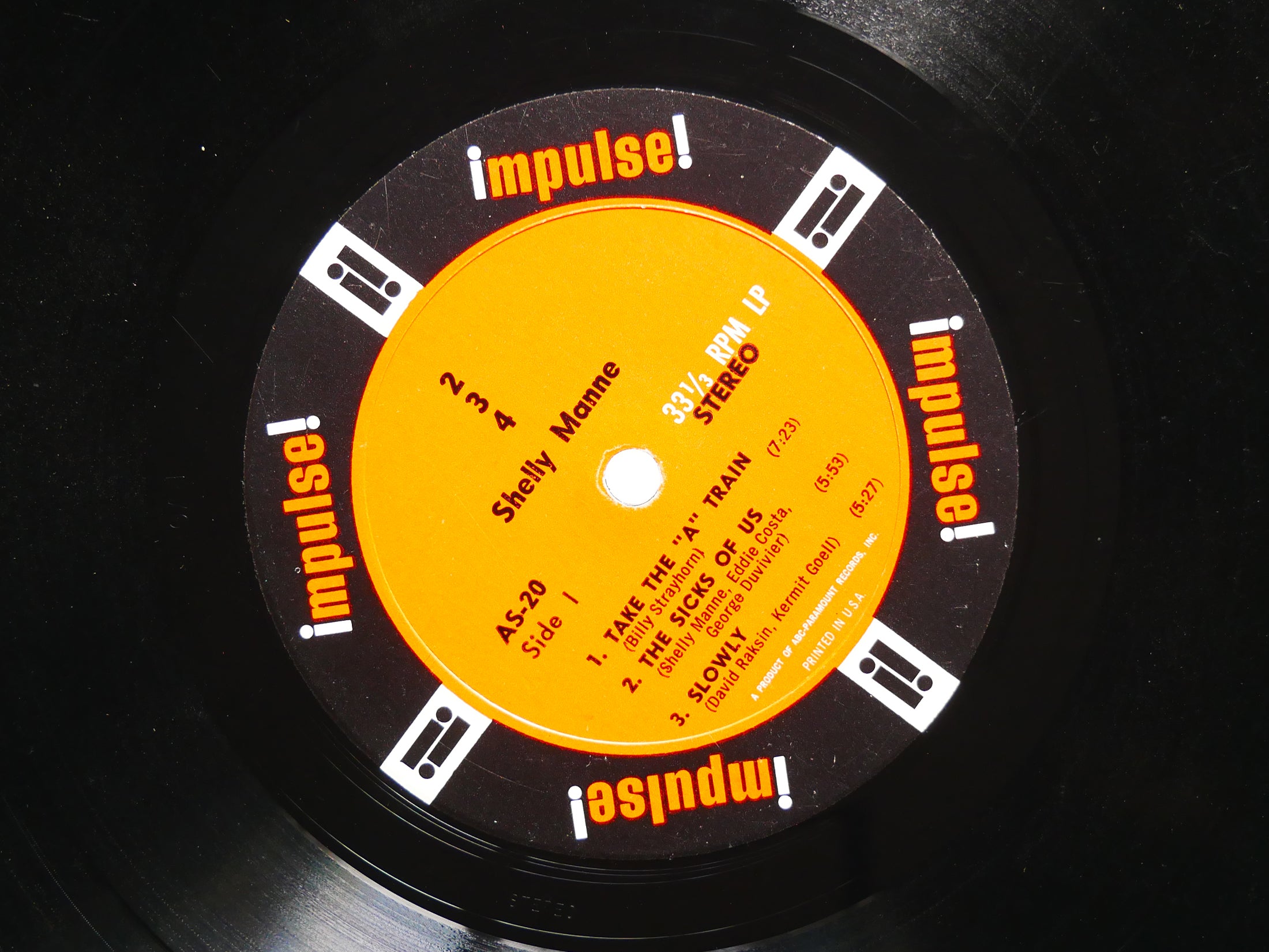 SHELLY MANNE 2-3-4 LP IMPULSE! AS-20 US 1962 RVG JAZZ Coleman Hawkins Hank Jones