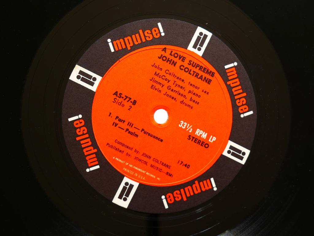 JOHN COLTRANE A Love Supreme LP IMPULSE! AS-77 US 1965 Elvin Jones McCoy Tyner