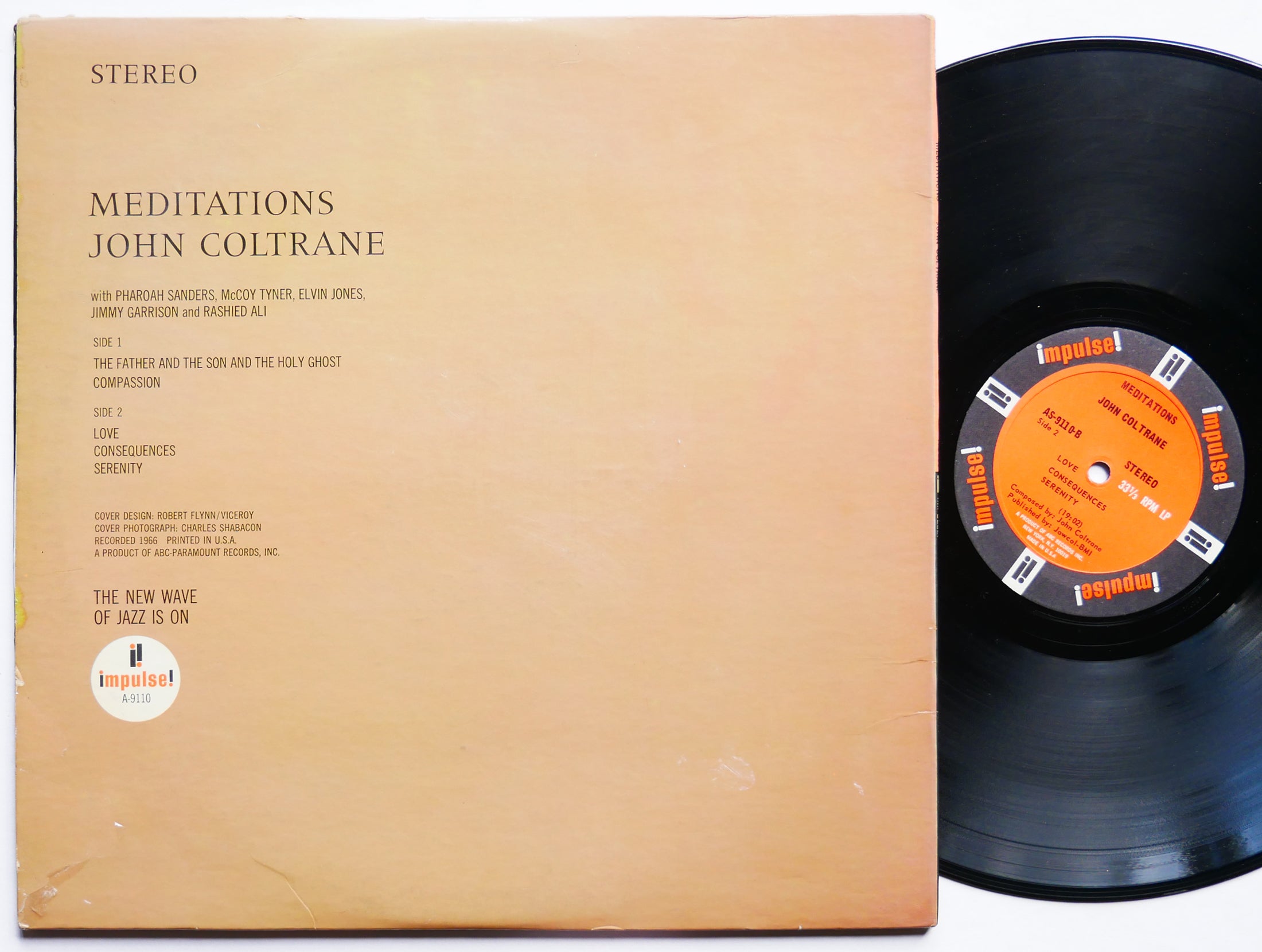 JOHN COLTRANE Meditations LP IMPULSE! AS-9110 US 1966 JAZZ RVG Pharoah Sanders