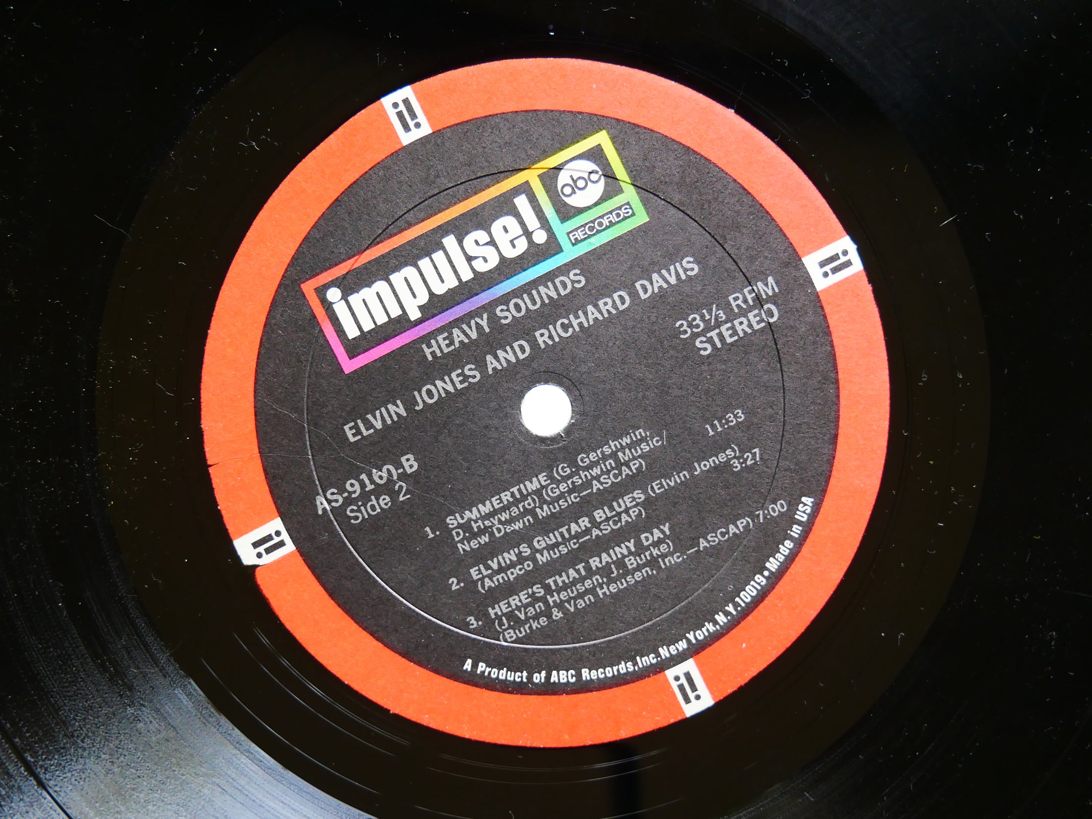 ELVIN JONES RICHARD DAVIS Heavy Sounds LP IMPULSE! AS-9160 Orig US 1968 CLEAN