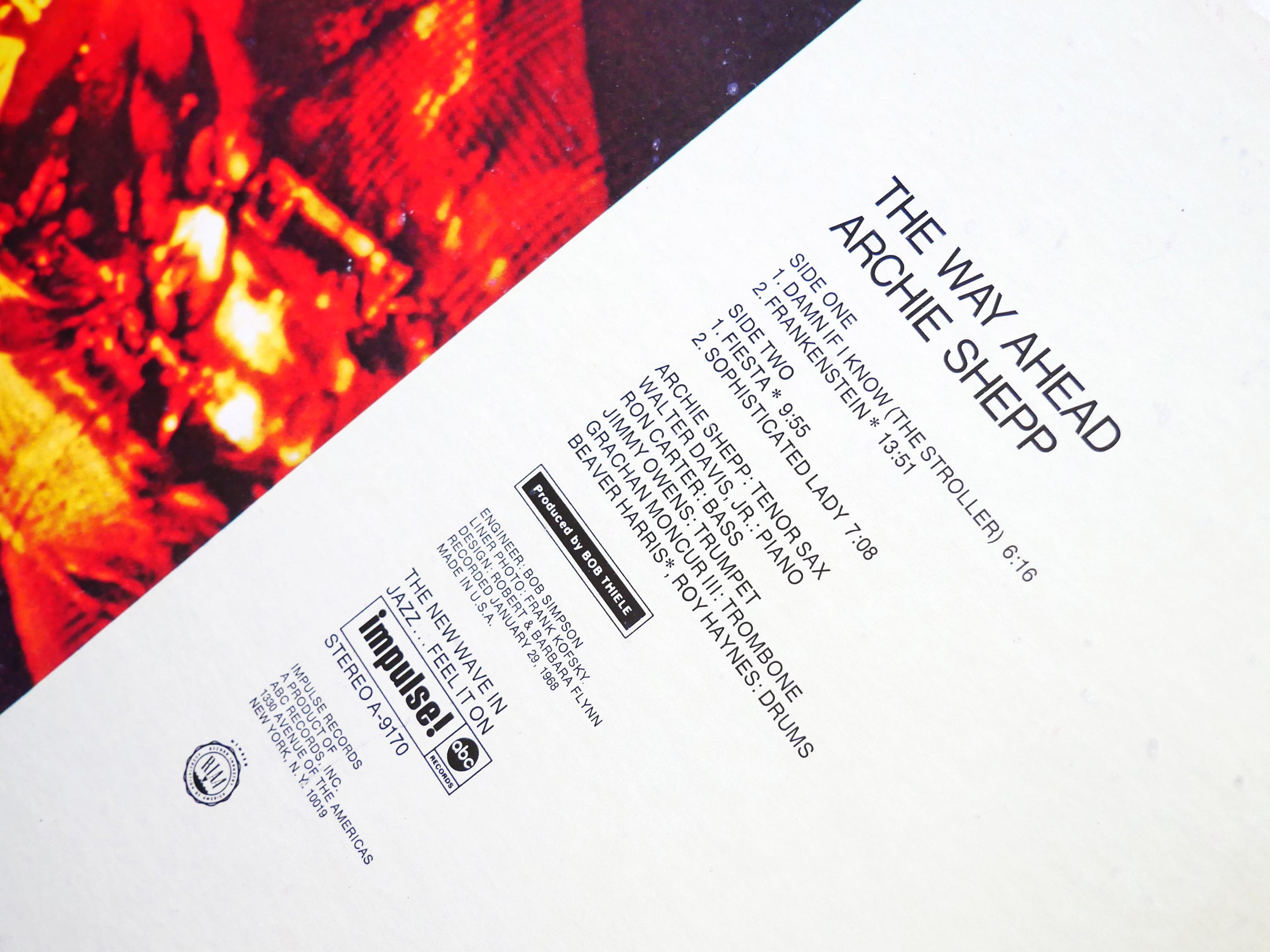 ARCHIE SHEPP The Way Ahead LP IMPULSE! AS-9170 US 1968 Grachan Moncur III VG+