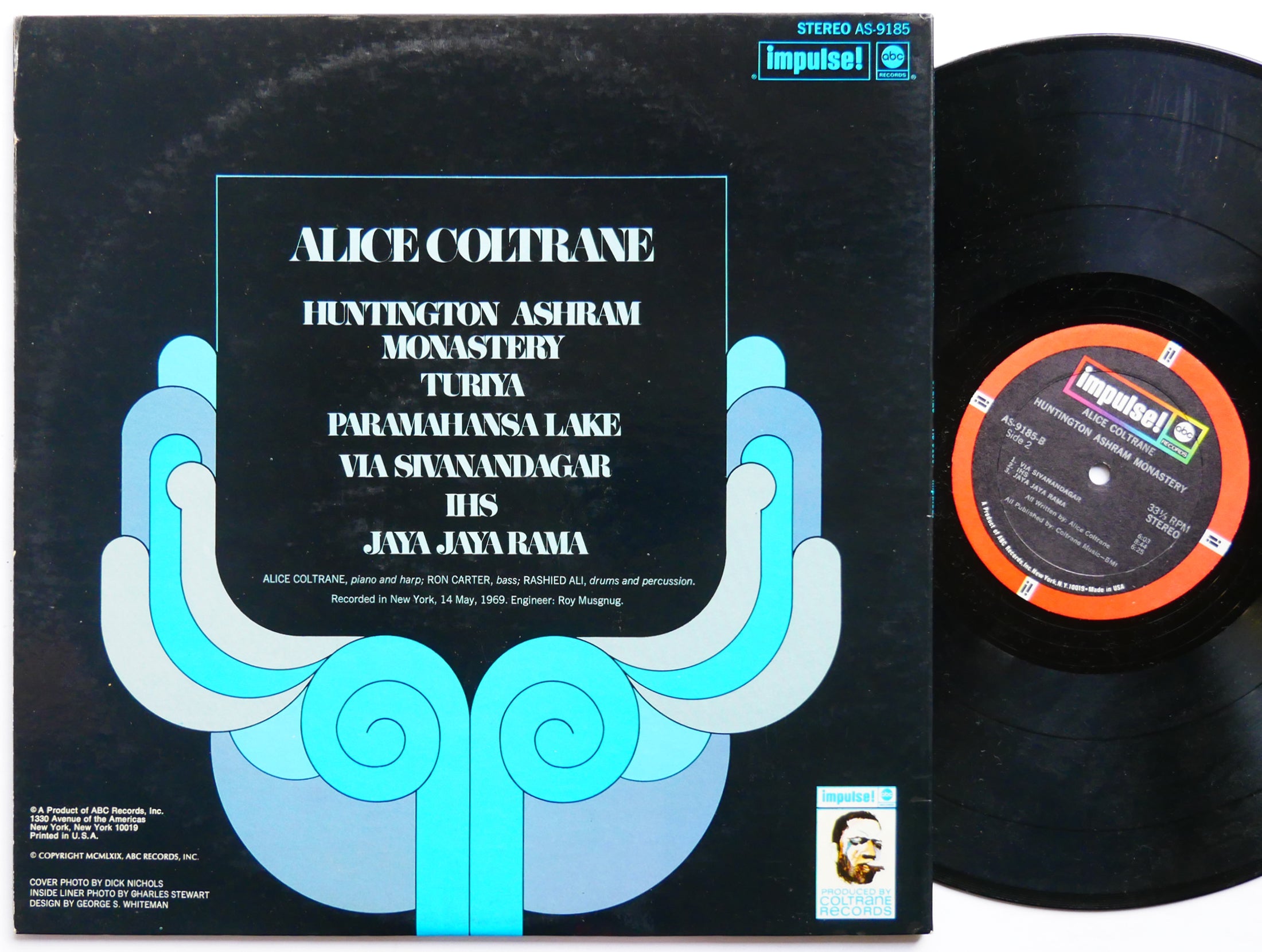 ALICE COLTRANE Huntington Ashram Monastery LP IMPULSE AS-9185 Rashied Ali VG+