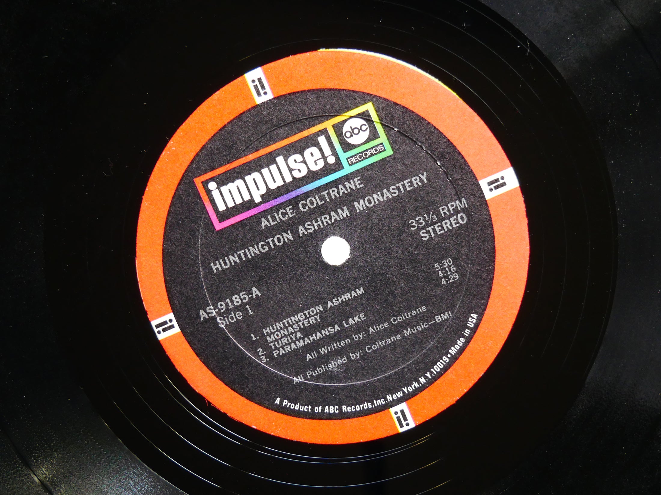 ALICE COLTRANE Huntington Ashram Monastery LP IMPULSE AS-9185 Rashied Ali VG+