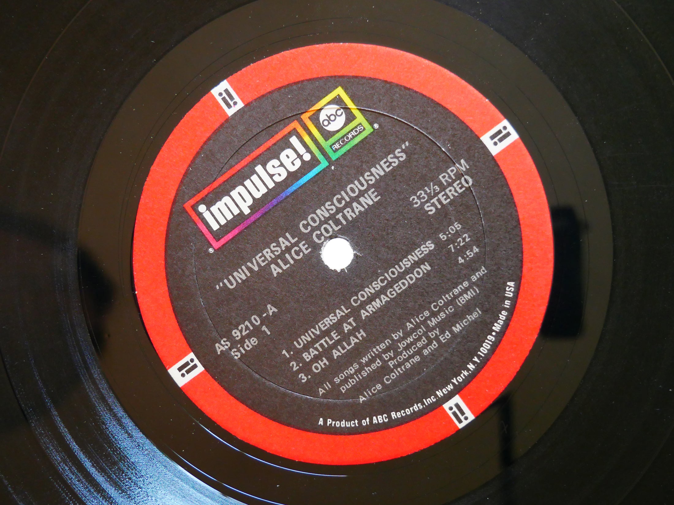 ALICE COLTRANE Universal Consciousness LP IMPULSE AS-9210 Rashied Ali JAZZ