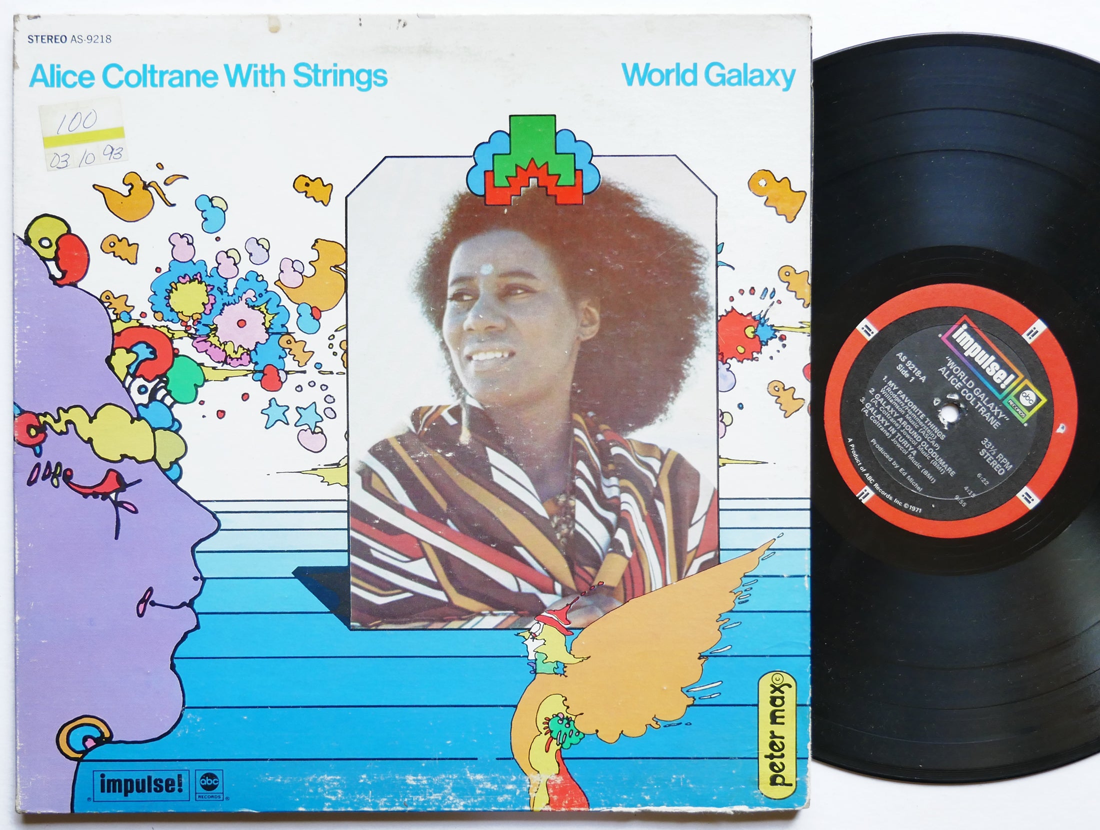 ALICE COLTRANE With Strings World Galaxy LP IMPULSE! AS-9218 US 1972 Frank Lowe