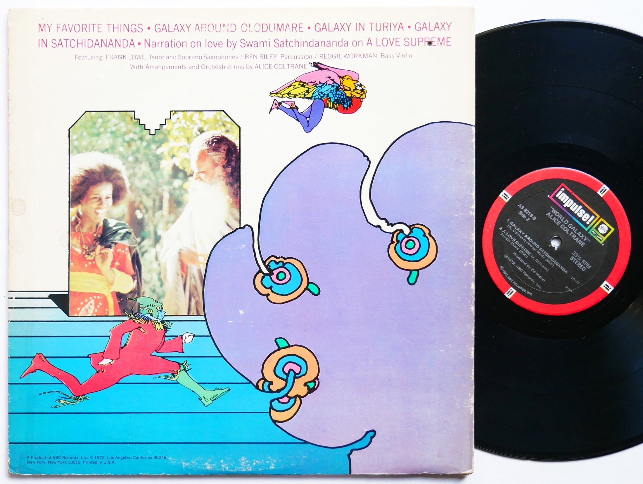 ALICE COLTRANE World Galaxy LP IMPULSE! AS-9218 US 1972 Frank Lowe Ben Riley VG+