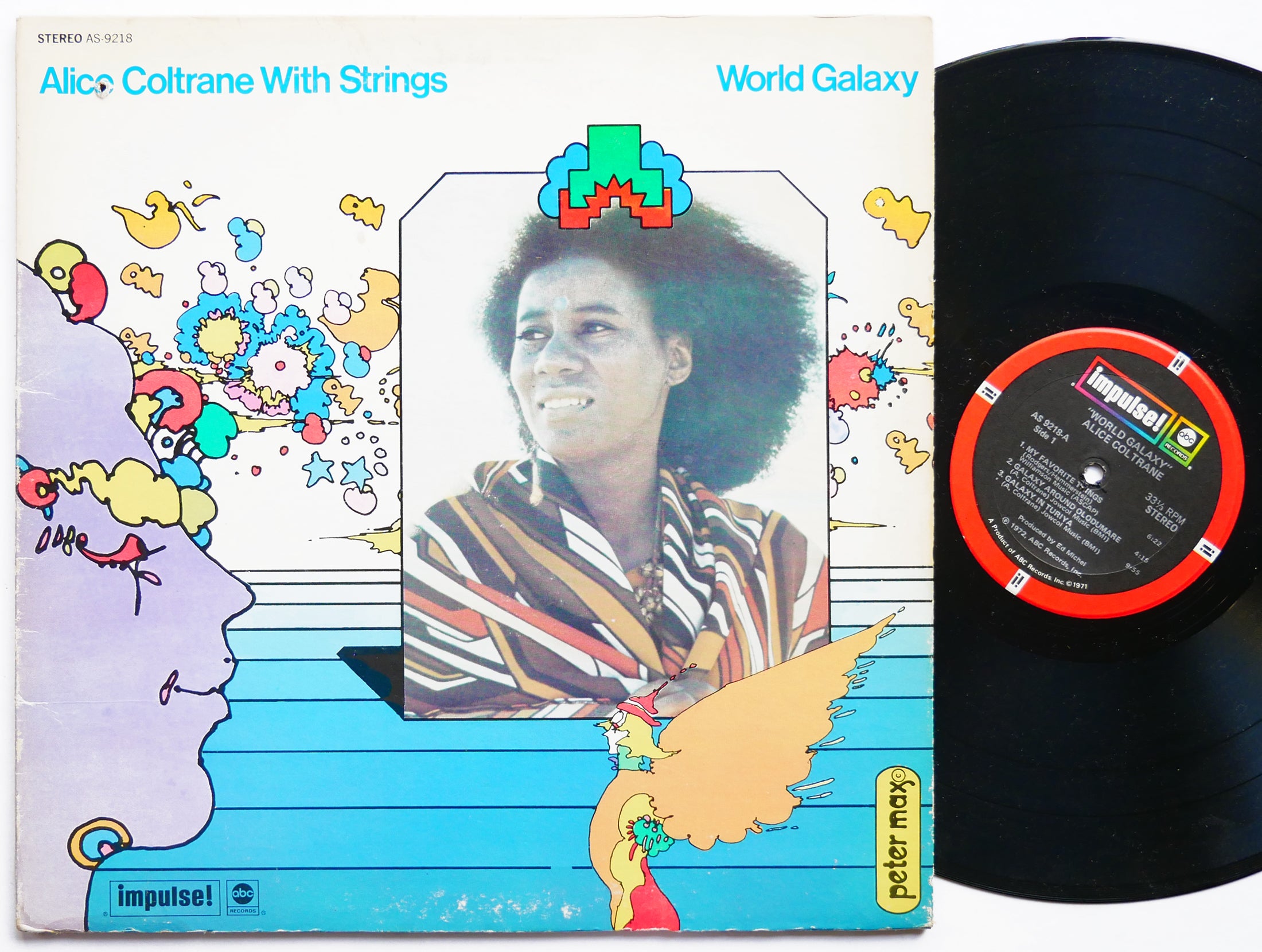ALICE COLTRANE World Galaxy LP IMPULSE! AS-9218 US 1972 Frank Lowe Ben Riley VG+