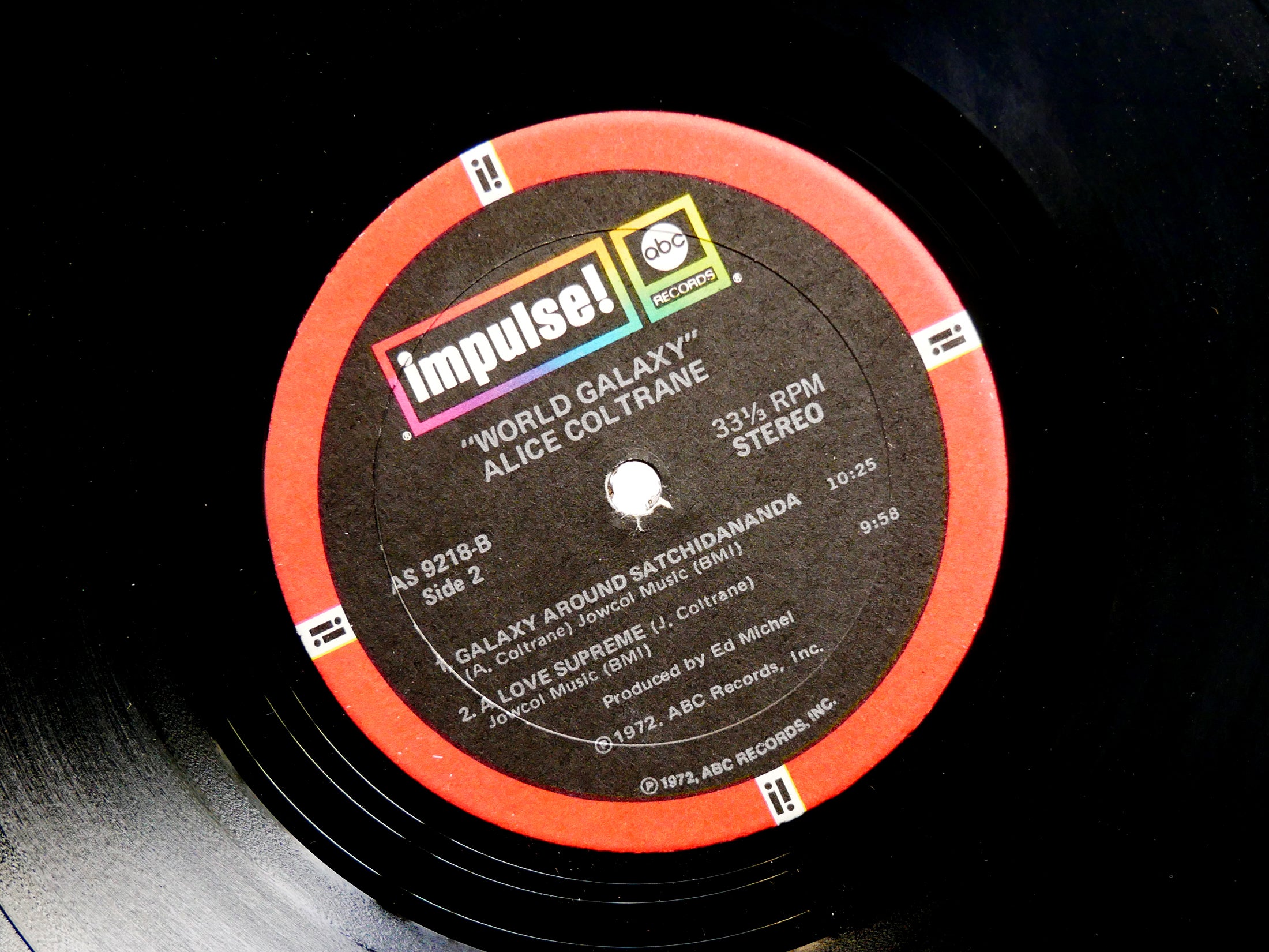 ALICE COLTRANE World Galaxy LP IMPULSE! AS-9218 US 1972 Frank Lowe Ben Riley VG+
