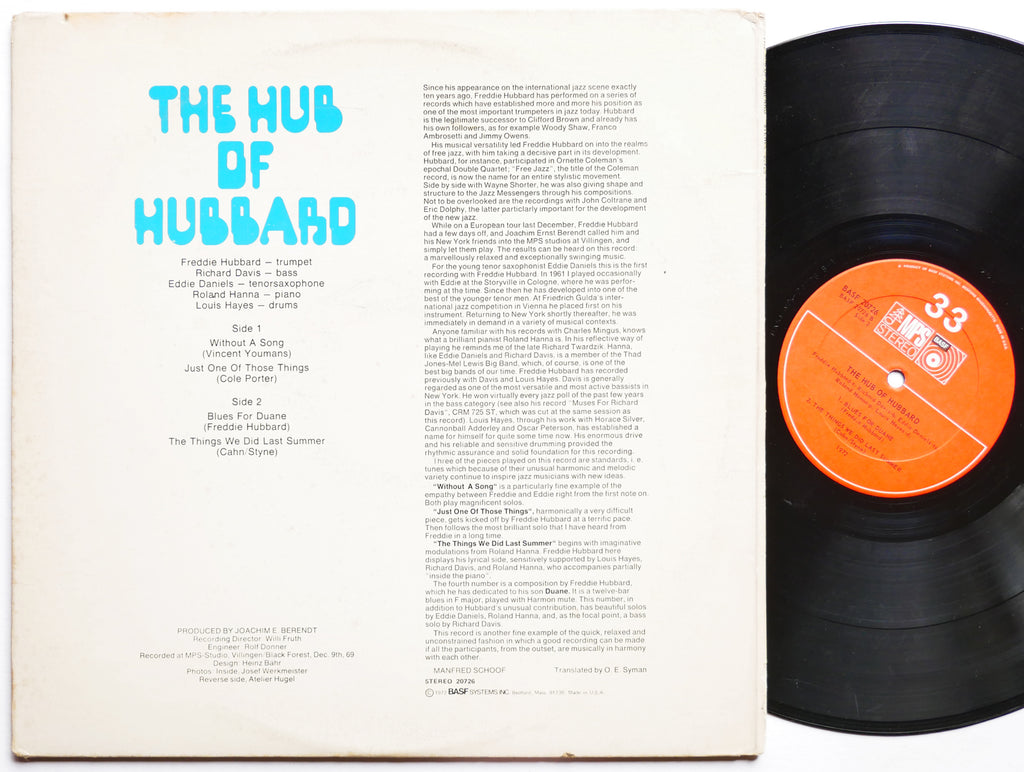FREDDIE HUBBARD The Hub Of Hubbard LP MPS BASF 20726 US 1972 Richard Davis