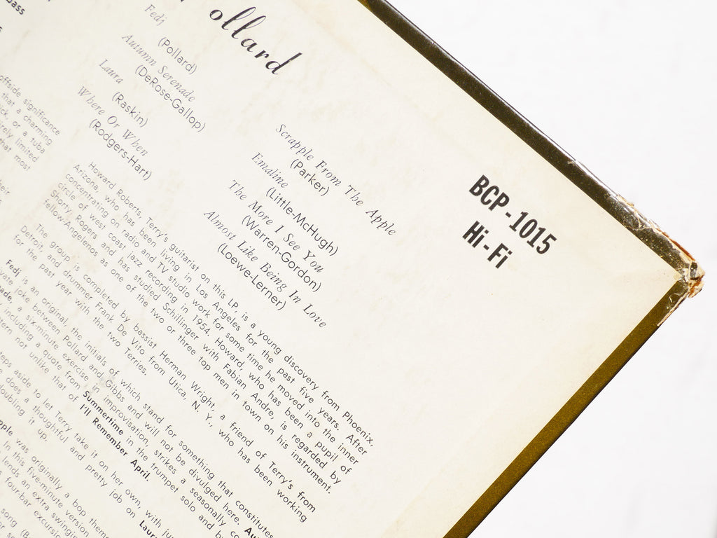 TERRY POLLARD Self Titled 10" LP BETHLEHEM RECORDS BCP 1015 MONO Howard Roberts