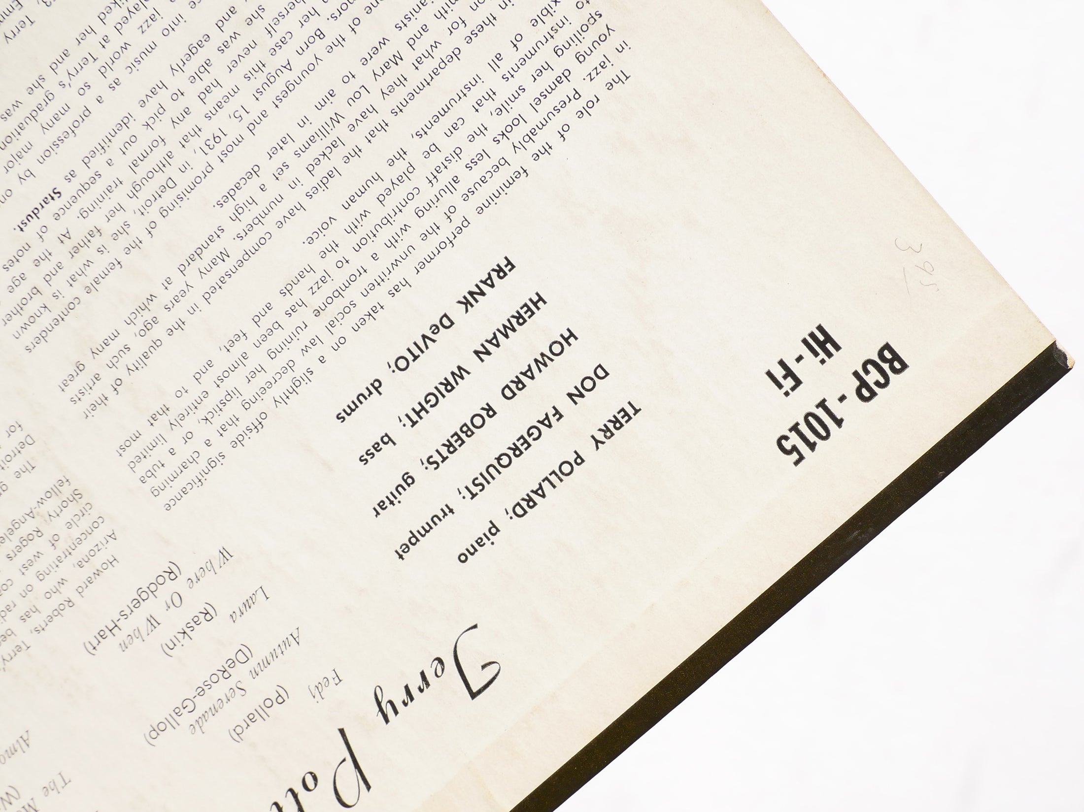 TERRY POLLARD Self Titled 10" LP BETHLEHEM RECORDS BCP 1015 MONO Howard Roberts