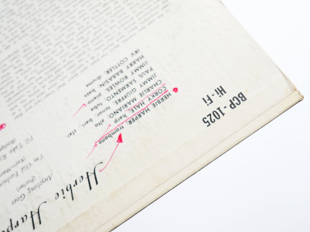 HERBIE HARPER 10" LP BETHLEHEM RECORDS BCP 1025 DG MONO JAZZ Charlie Mariano