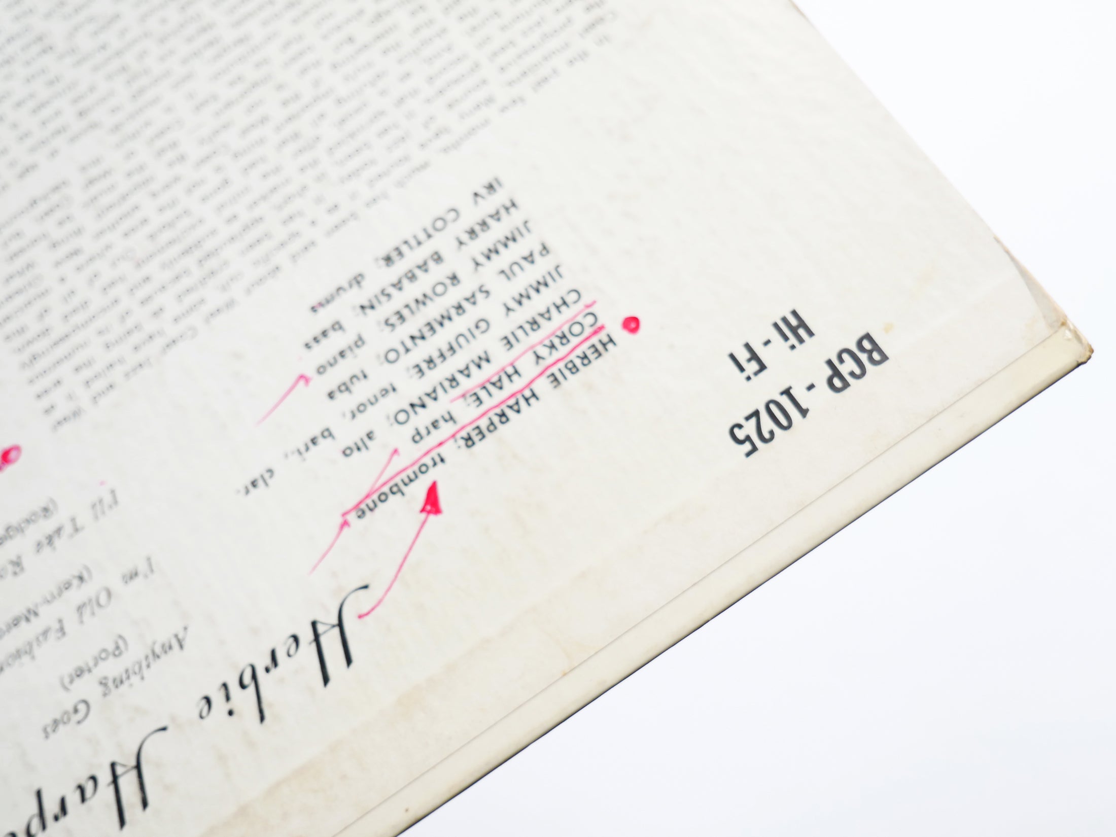 HERBIE HARPER 10" LP BETHLEHEM RECORDS BCP 1025 DG MONO JAZZ Charlie Mariano