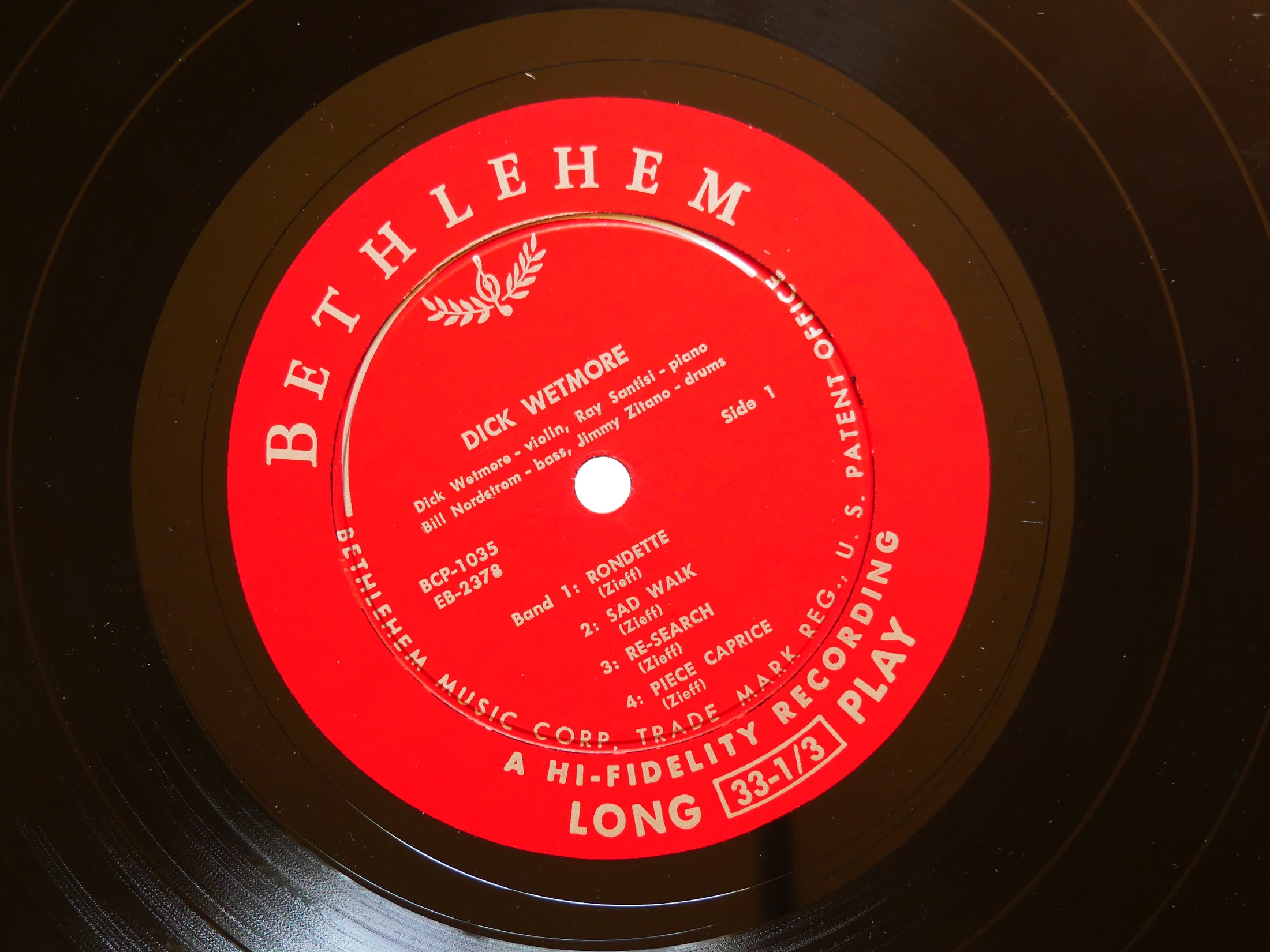 DICK WETMORE Self Titled 10" LP BETHLEHEM RECORDS BCP 1035 US 1955 DG MONO VG+