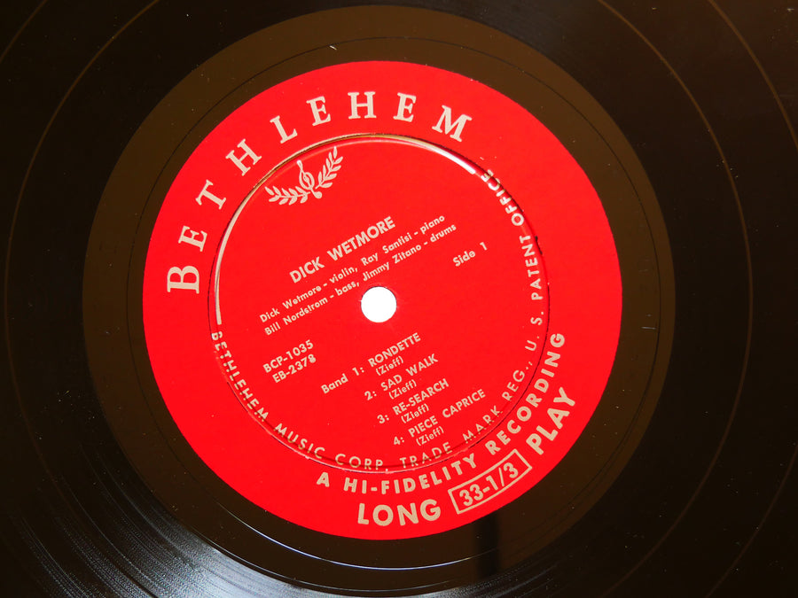 DICK WETMORE Self Titled 10" LP BETHLEHEM RECORDS BCP 1035 US 1955 DG MONO VG+