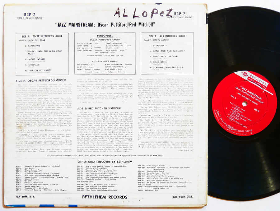 OSCAR PETTIFORD RED MITCHELL Jazz Mainstream LP BETHLEHEM BCP-2 US 1957 DG MONO