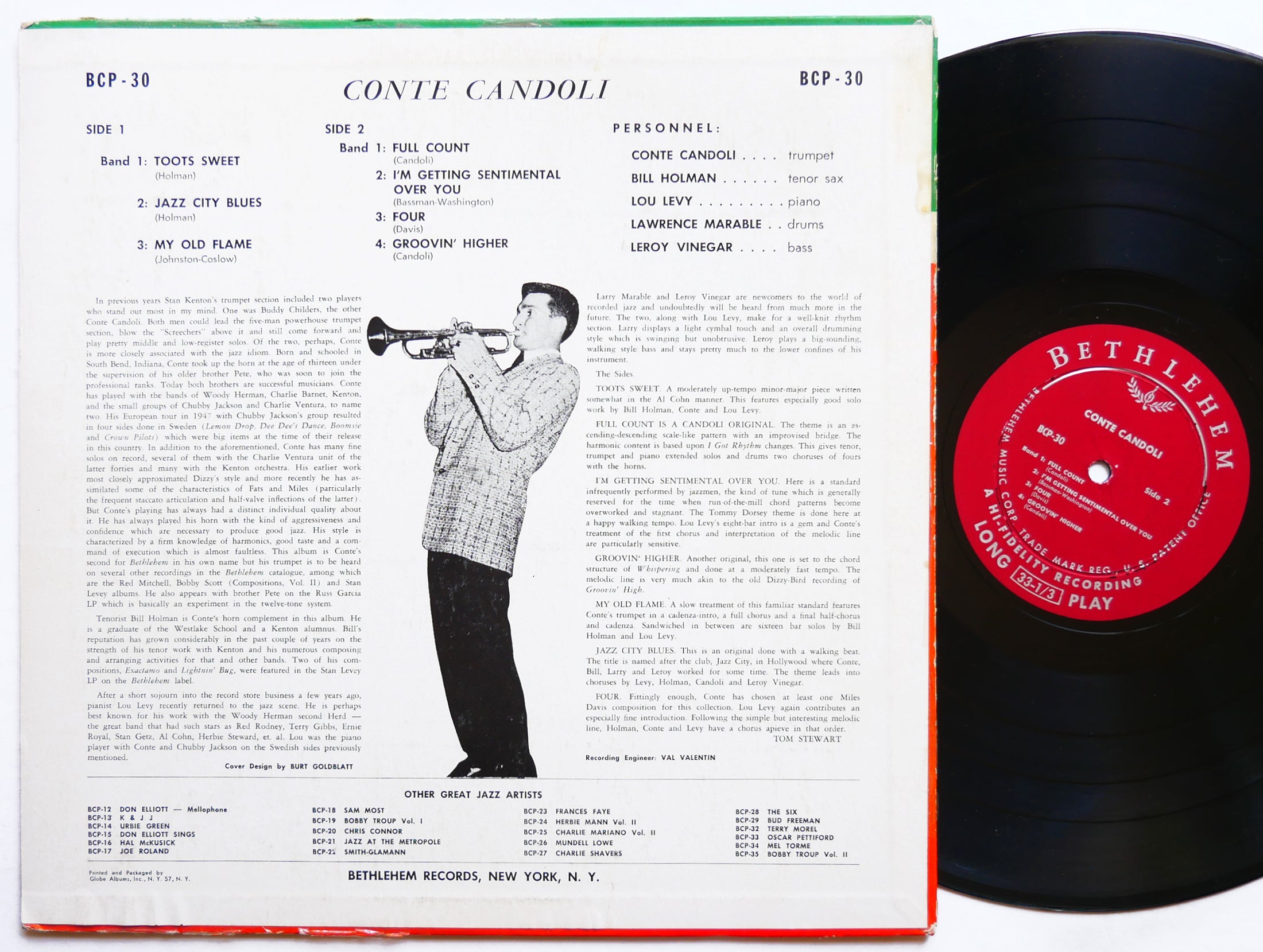 CONTE CANDOLI Self Titled LP BETHLEHEM BCP-30 US 1955 DG MONO Leroy Vinnegar