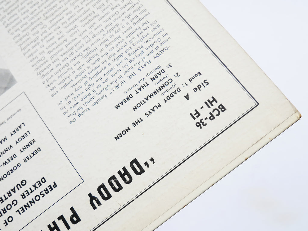 DEXTER GORDON Daddy Plays The Horn LP BETHLEHEM BCP 36 US '56 DG MONO Kenny Drew