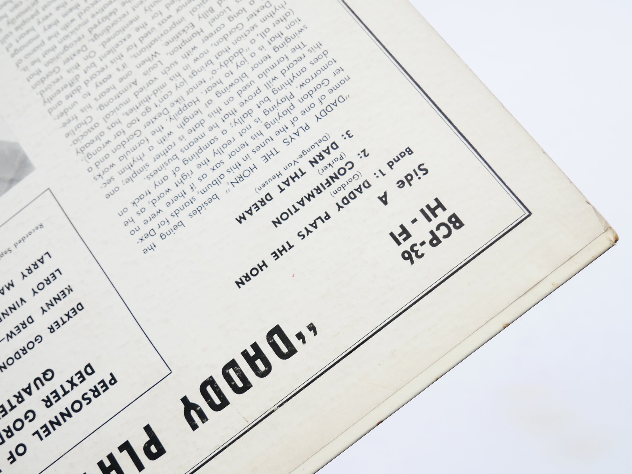 DEXTER GORDON Daddy Plays The Horn LP BETHLEHEM BCP 36 US '56 DG MONO Kenny Drew