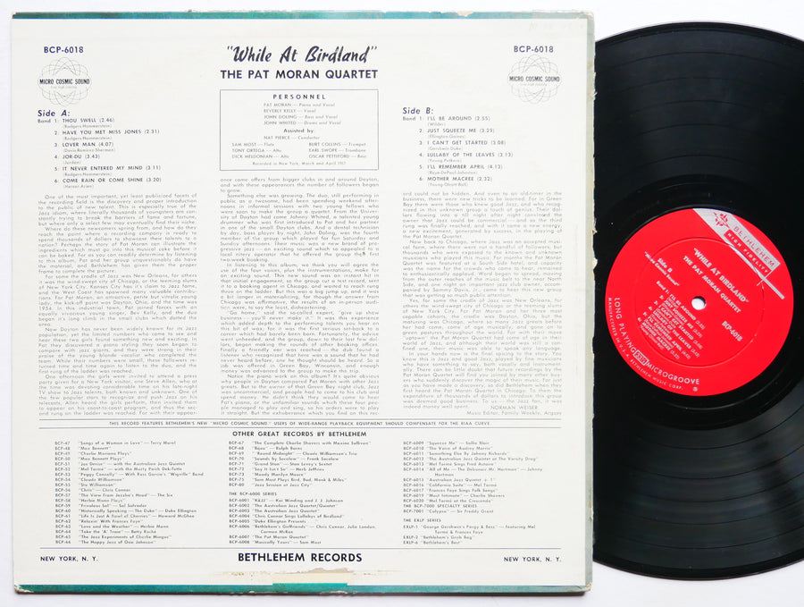 PAT MORAN QUARTET While At Birdland LP BETHLEHEM BCP6018 DG MONO Oscar Pettiford