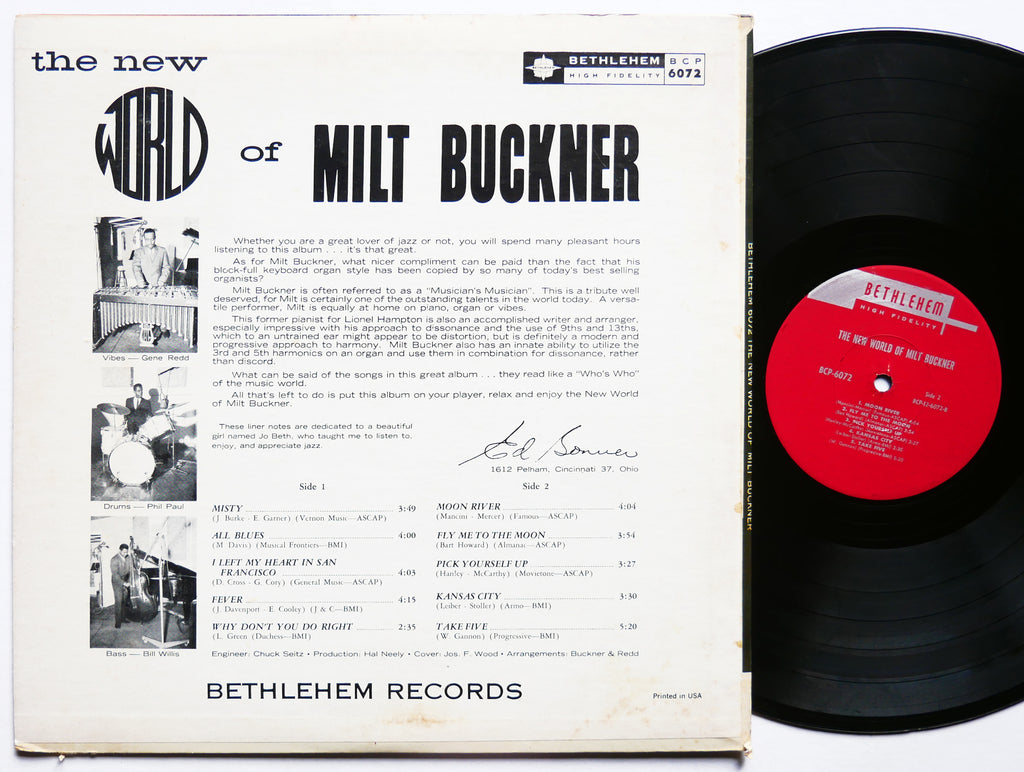 MILT BUCKNER The New World of LP BETHLEHEM RECORDS BCP 6072 US 1963 MONO JAZZ